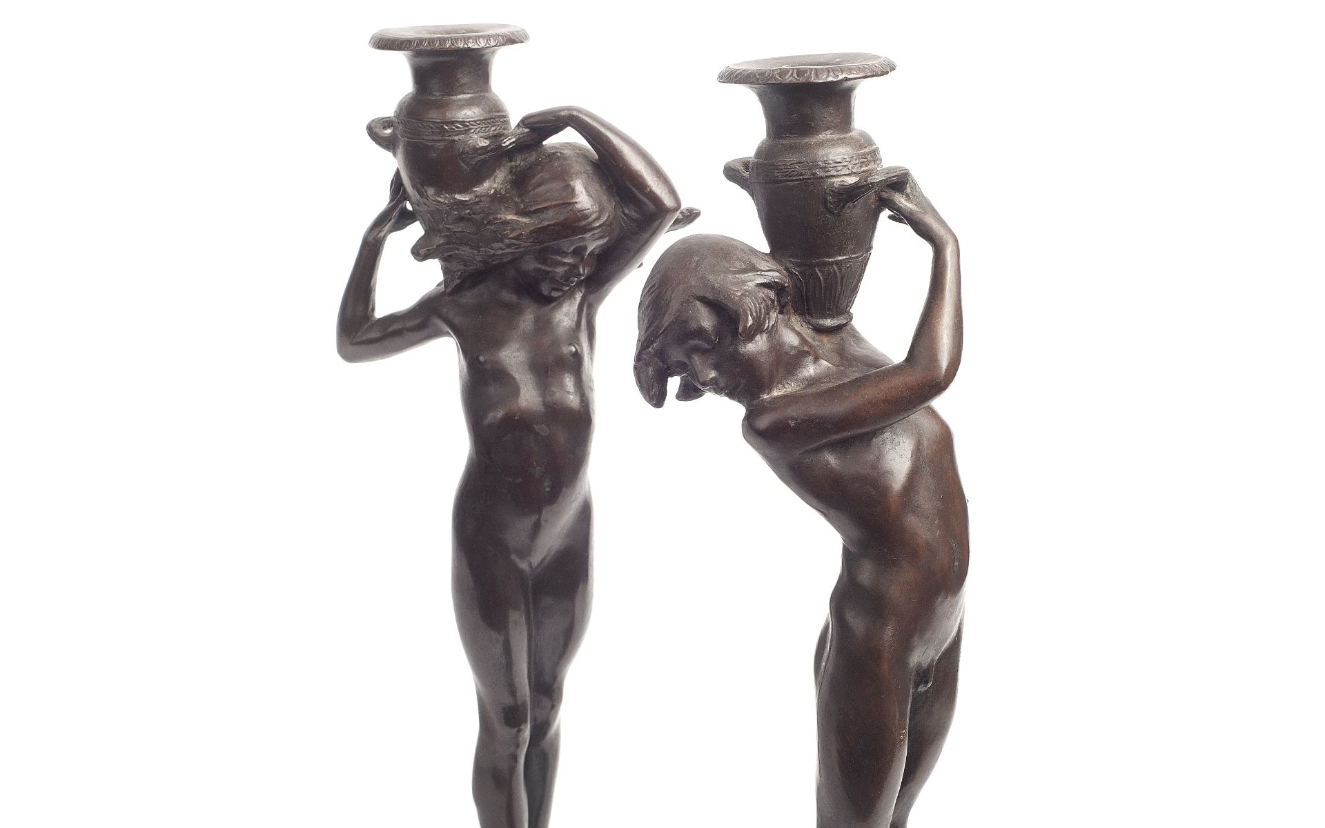 EDWARD MCCARTAN (AMERICAN,1879-1947): A PAIR OF BRONZE FIGURES OF A BOY AND GIRL - Bild 4 aus 5