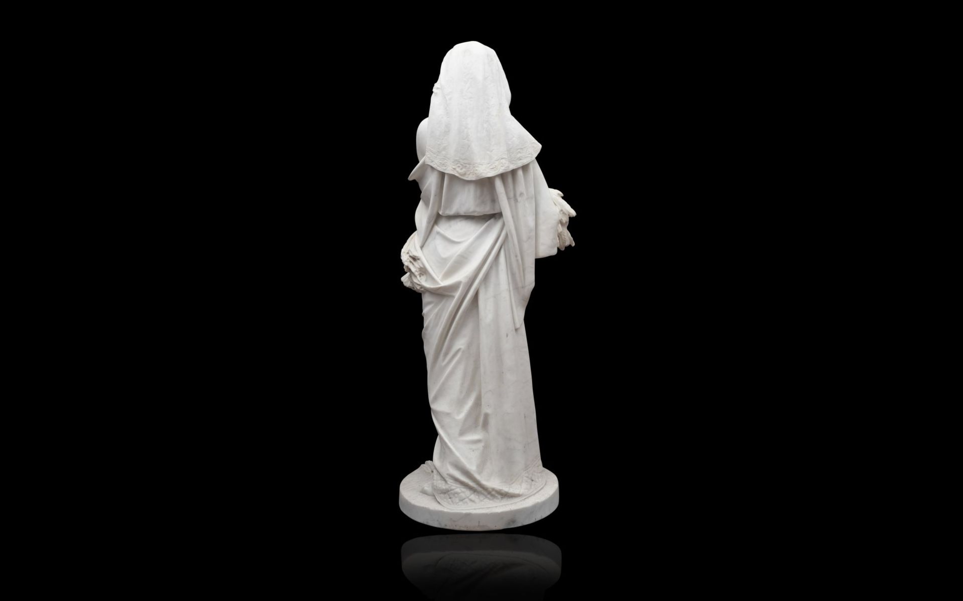 A LATE 19TH CENTURY ITALIAN FULL LENGTH FIGURE MARBLE FIGURE OF RUTH - Bild 2 aus 3