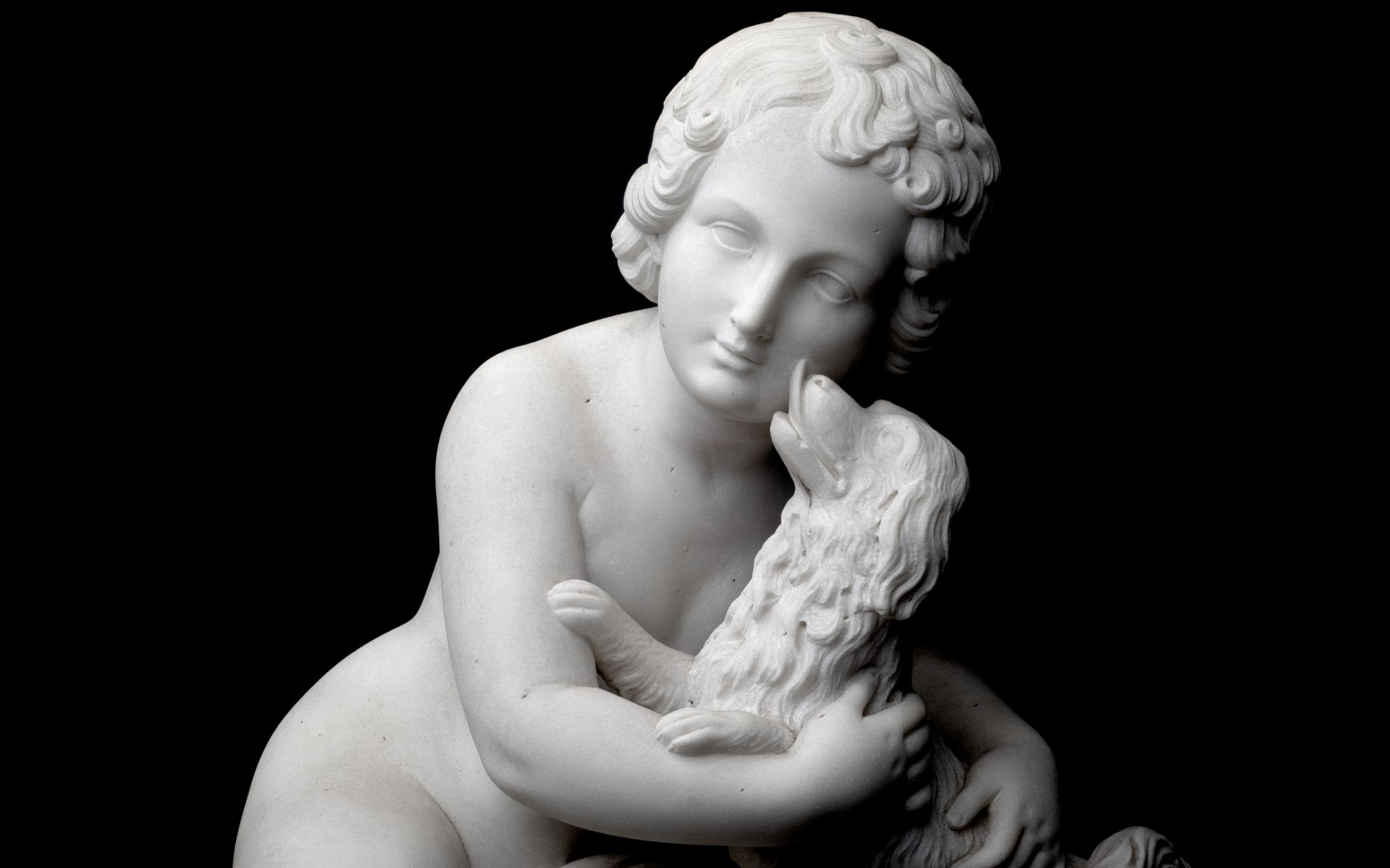 JEAN LOUIS GREGOIRE (FRENCH, 1840-1890): A MARBLE GROUP OF A BOY WITH DOG - Bild 4 aus 5