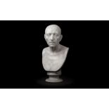 AN EARLY 19TH CENTURY MARBLE BUST OF CICERO BY FRANCO FRANCHI (ITALIAN)