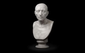 AN EARLY 19TH CENTURY MARBLE BUST OF CICERO BY FRANCO FRANCHI (ITALIAN)