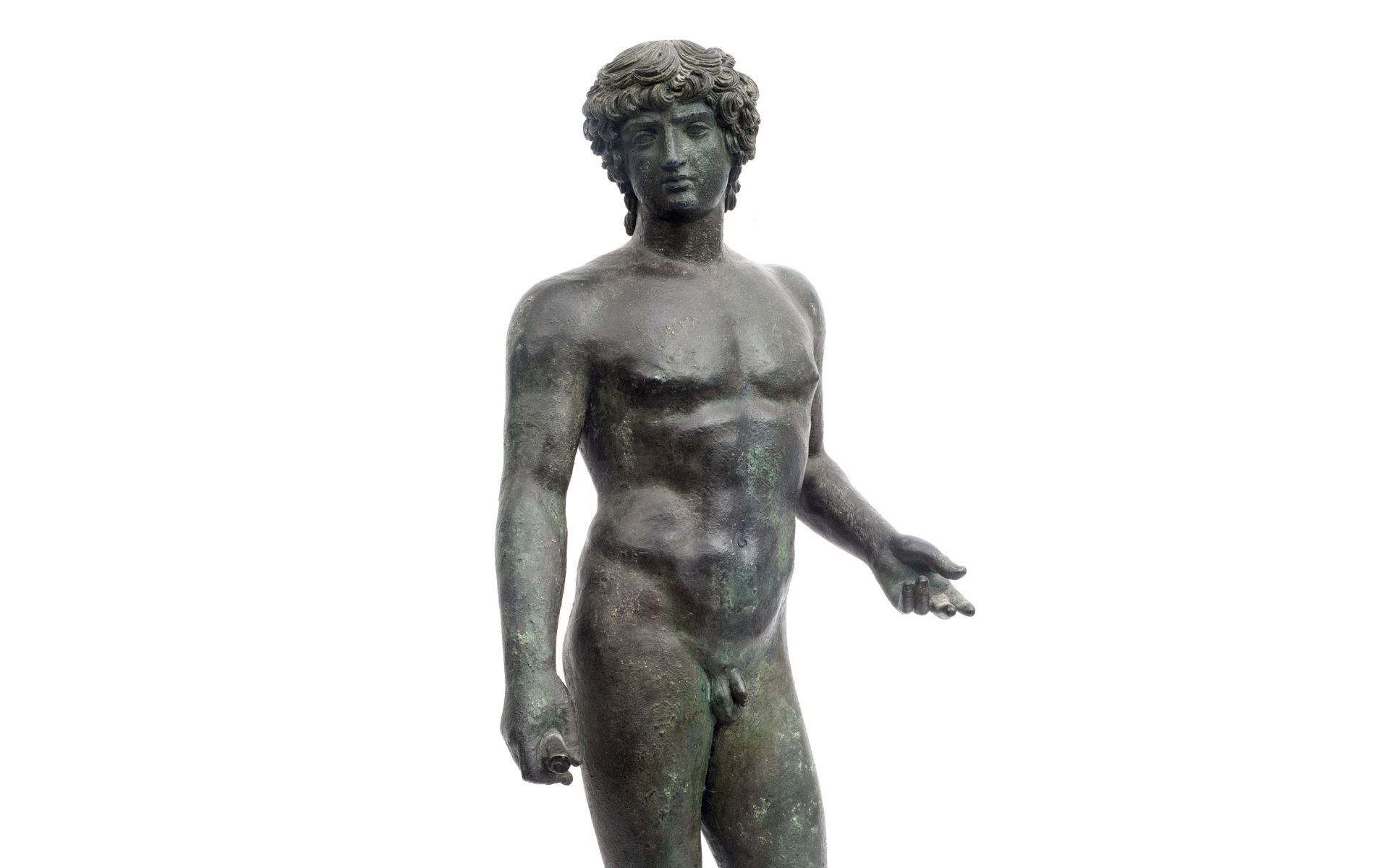 A LATE 19TH CENTURY NEAPOLITAN BRONZE OF THE FARNESE ANTINOUS - Bild 3 aus 4