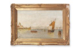 H.G. DICKINSON (BRITISH, 19TH CENTURY): A PAINTING OF A HARBOUR SCENE