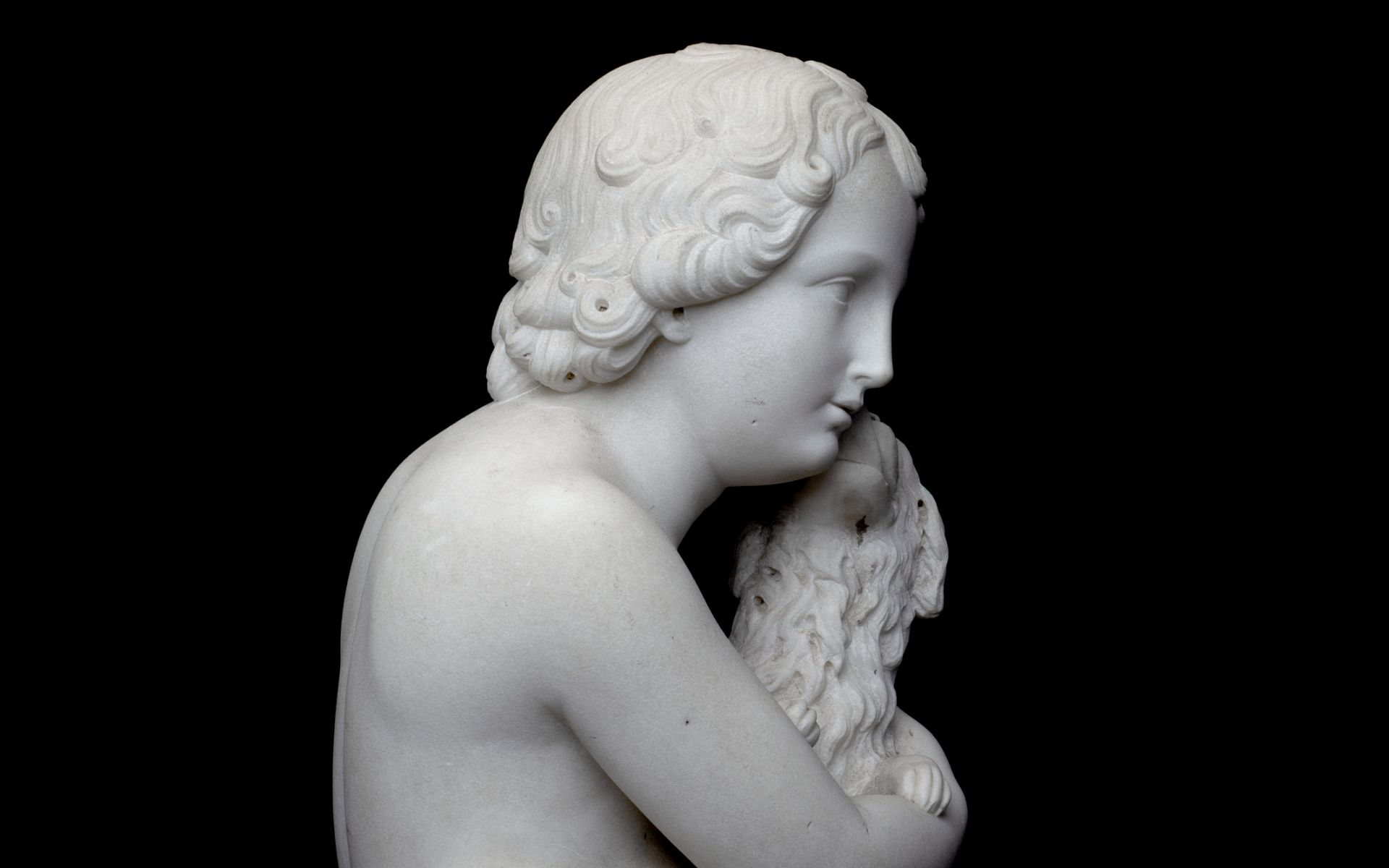 JEAN LOUIS GREGOIRE (FRENCH, 1840-1890): A MARBLE GROUP OF A BOY WITH DOG - Bild 5 aus 5