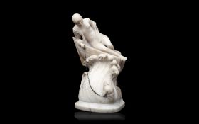 AN EARLY 20TH CENTURY ALABASTER FIGURAL LAMP BASE