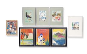 A COLLECTION OF EIGHT ART DECO AND LATER PRINTS