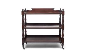 A 19TH CENTURY MAHOGANY BUFFET TROLLEY