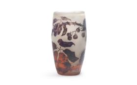 A CAMEO GLASS VASE DEPICTING BLACKBERRIES, SIGNED MULLER FRES, LUNEVILLE