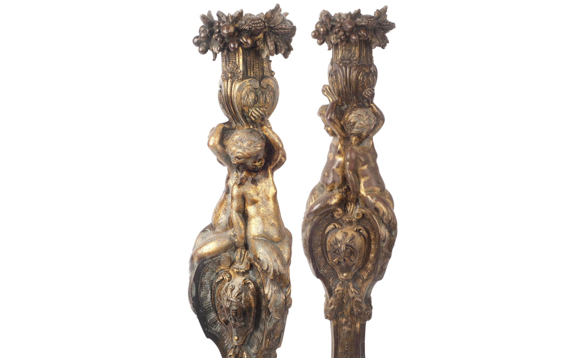 AFTER JUSTE-AURELE MEISSONNIER (1695-1750): A PAIR OF 19TH CENTURY GILT BRONZE LAMP BASES - Image 3 of 3
