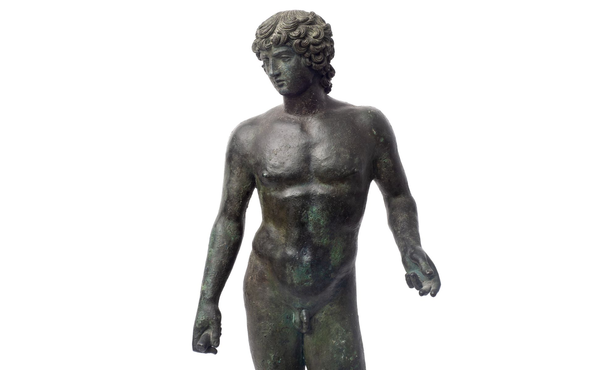 A LATE 19TH CENTURY NEAPOLITAN BRONZE OF THE FARNESE ANTINOUS - Bild 4 aus 4