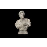 A VERY LARGE MARBLE BUST DEPICTING MARCUS AURELIUS, ROMAN, 17TH CENTURY STYLE
