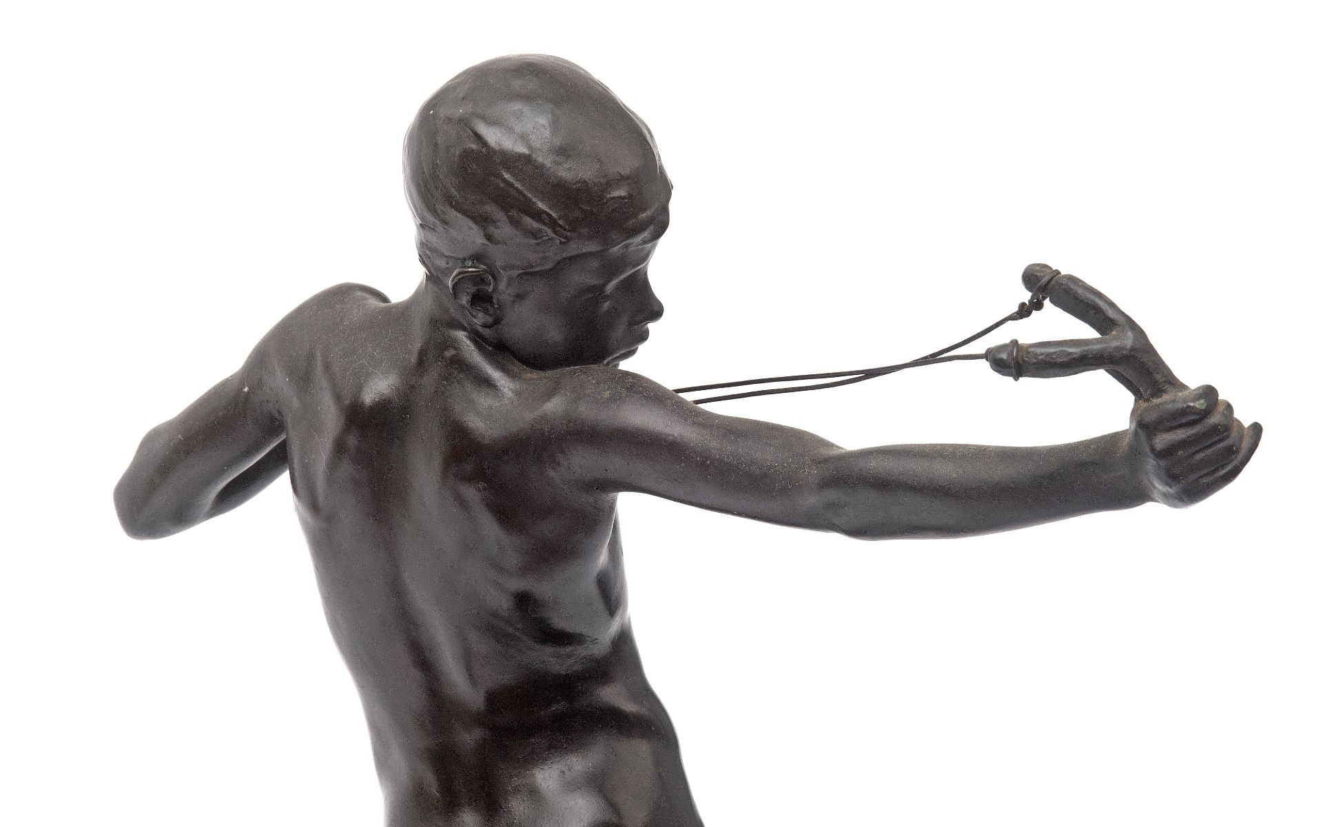 SIR WILLIAM REID DICK R.A. (BRITISH, 1879-1961): A RARE BRONZE FIGURE OF 'SLING BOY' - Bild 5 aus 7