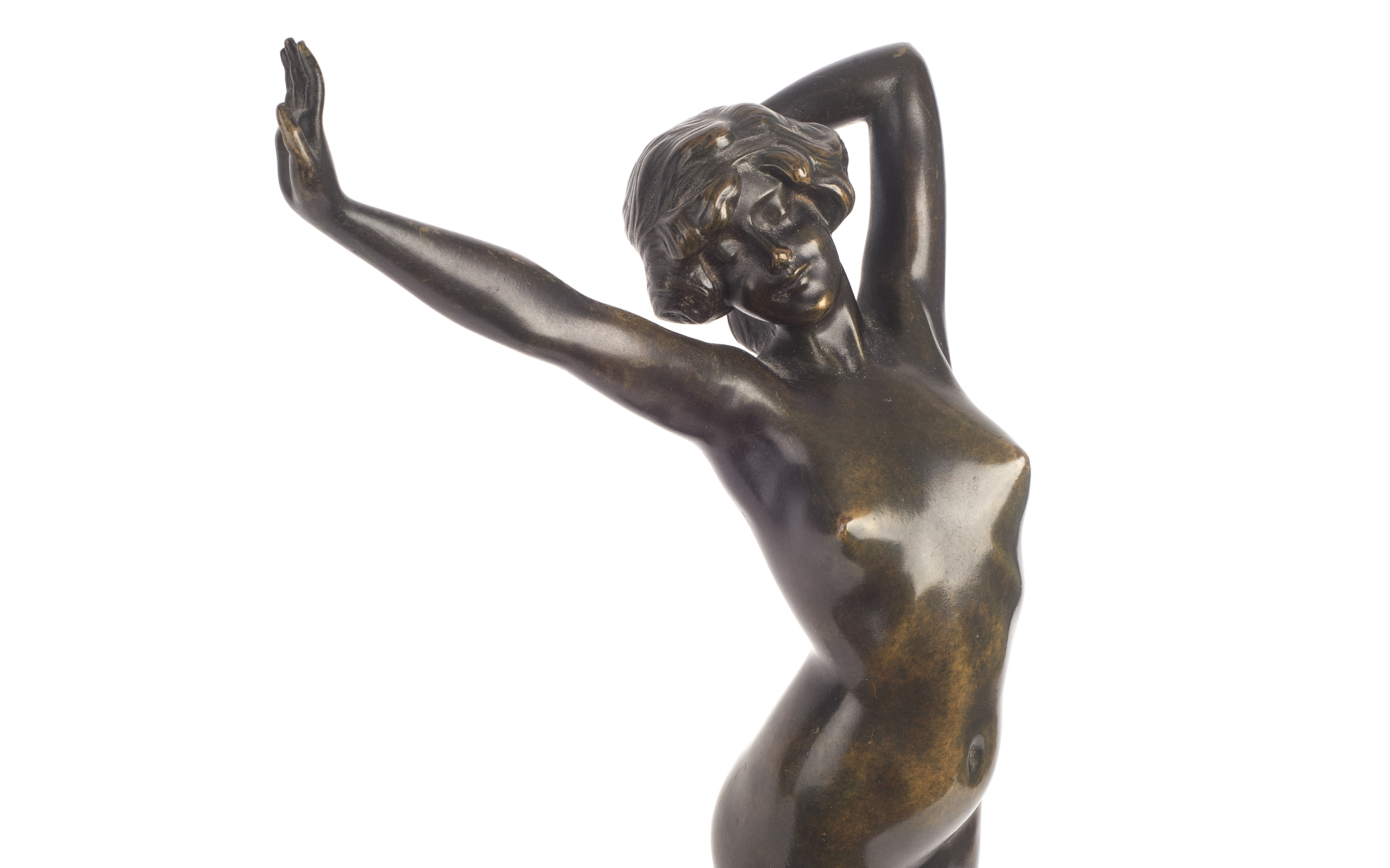 ATTRIBUTED TO PAUL PHILIPPE: AN ART DECO PERIOD BRONZE FIGURE OF 'THE AWAKENING' - Image 4 of 4