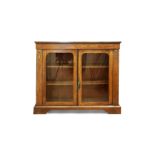 A 19TH CENTURY WALNUT LOW BOOKCASE