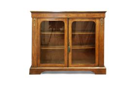 A 19TH CENTURY WALNUT LOW BOOKCASE