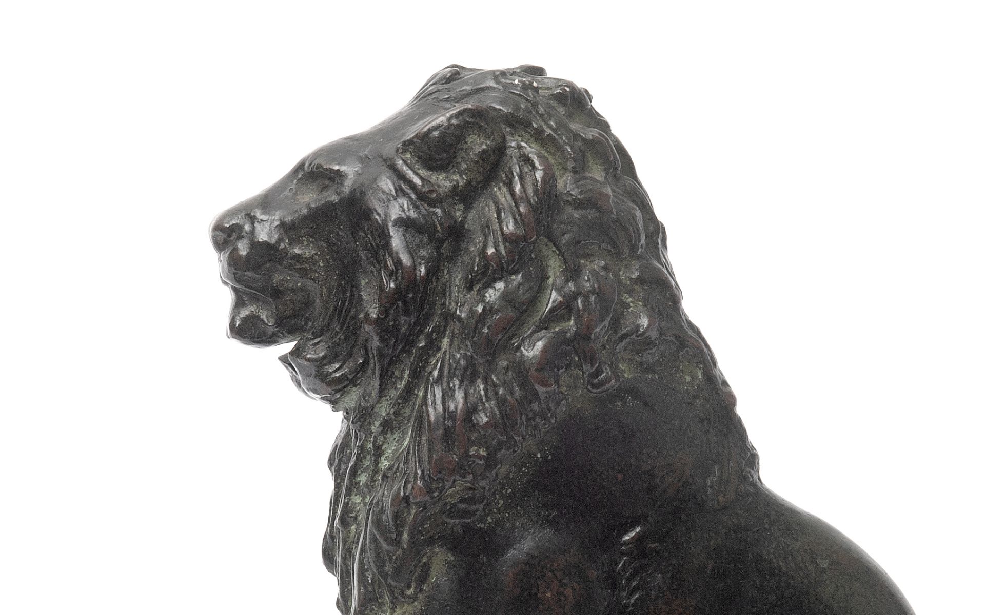 AFTER ANTOINE-LOUIS BARYE (FRENCH, 1795-1875): A VERY RARE 19TH CENTURY BRONZE 'LION ASSIS NO.4' - Bild 6 aus 6