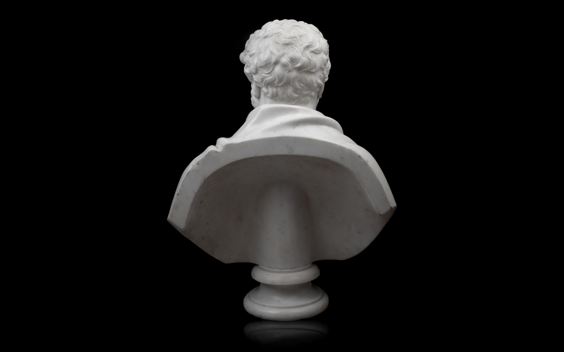 A CLASSICAL STYLE MARBLE PORTRAIT BUST IN THE STYLE OF CHANTREY - Bild 2 aus 3