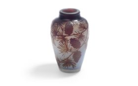 A CAMEO GLASS VASE SIGNED 'GALLE'