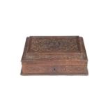 A 17TH / 18TH CENTURY CARVED FRUITWOOD BOX IN THE MANNER OF CESAR BAGARD OF NANCY, CIRCA 1700