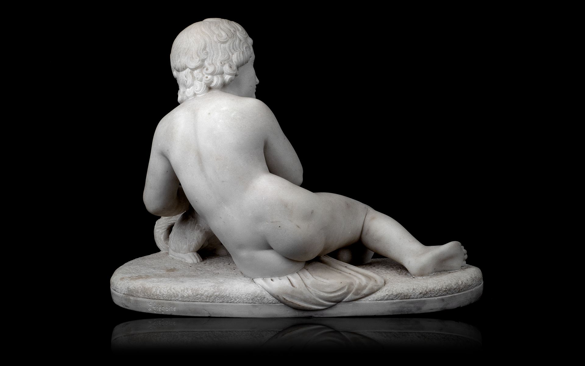 JEAN LOUIS GREGOIRE (FRENCH, 1840-1890): A MARBLE GROUP OF A BOY WITH DOG - Bild 2 aus 5