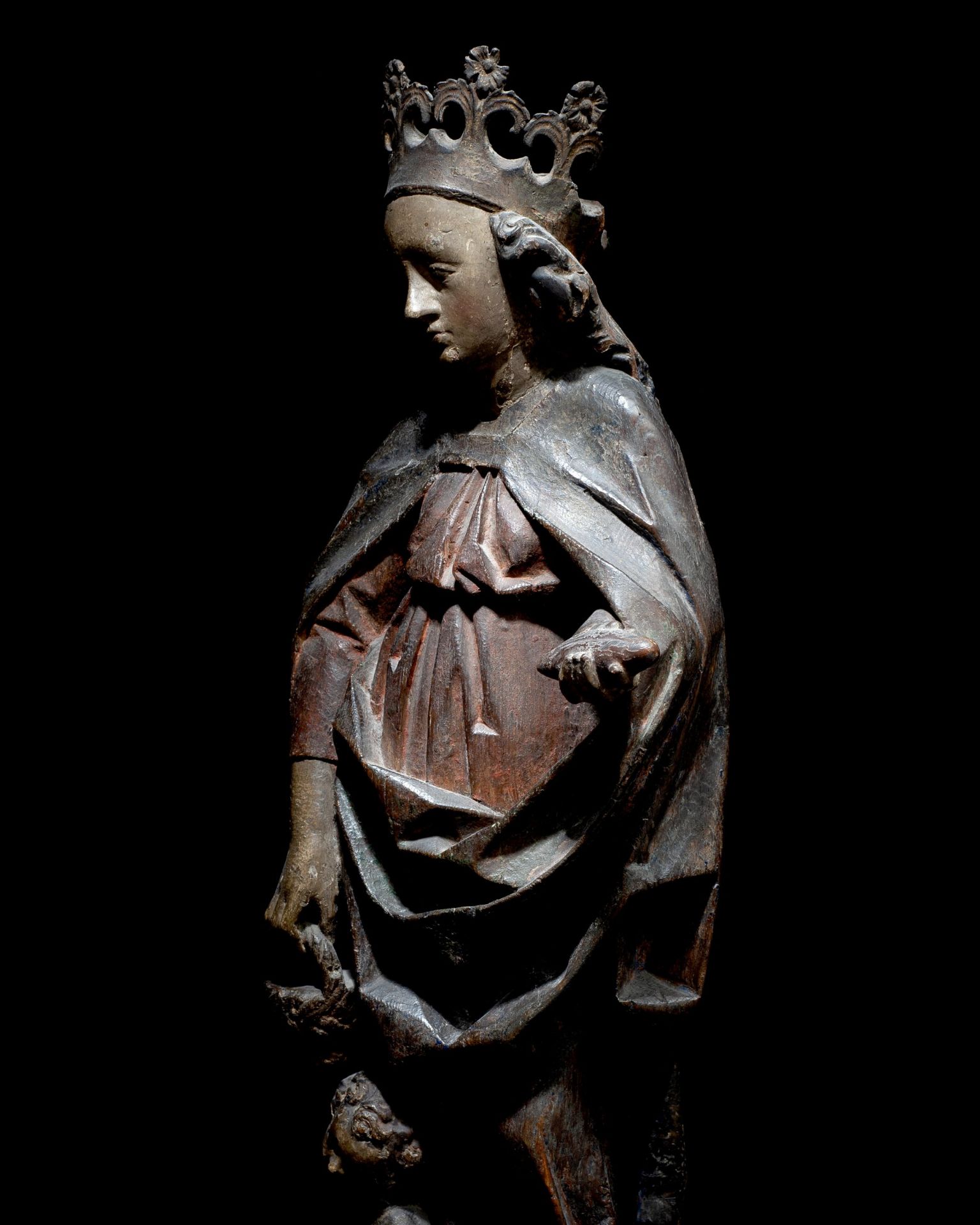 CIRCLE OF MICHEL ERHART (C.1440-1522, ULM): A SOUTH GERMAN FIGURE OF THE VIRGIN AND CHILD... - Bild 2 aus 6