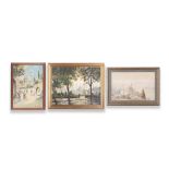 A COLLECTION OF THREE PAINTINGS DEPICTING ISTANBUL