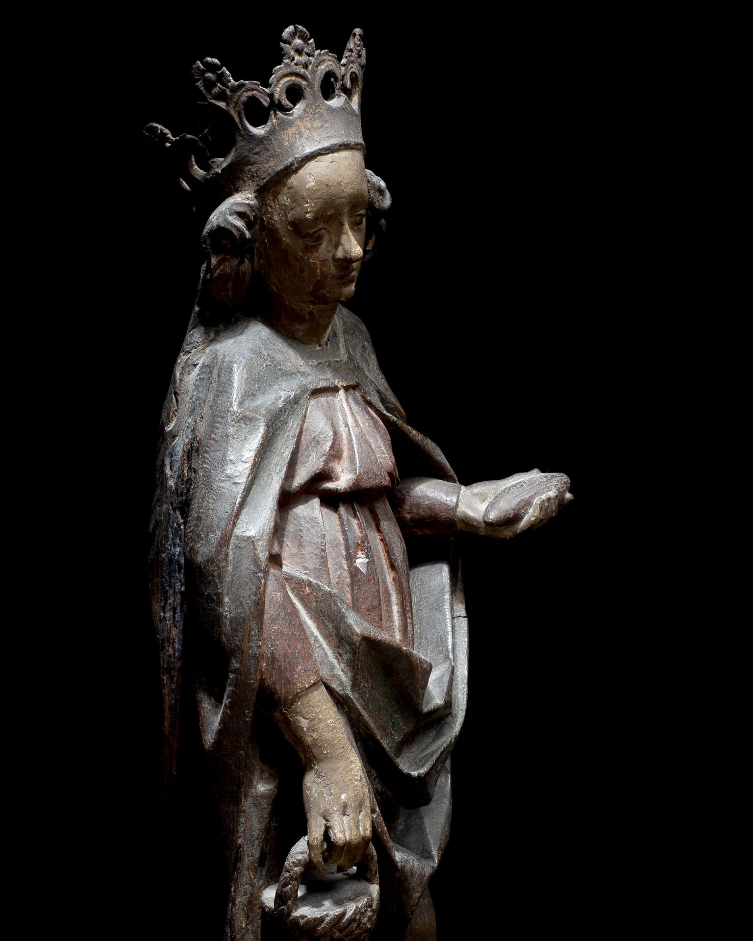 CIRCLE OF MICHEL ERHART (C.1440-1522, ULM): A SOUTH GERMAN FIGURE OF THE VIRGIN AND CHILD... - Bild 3 aus 6