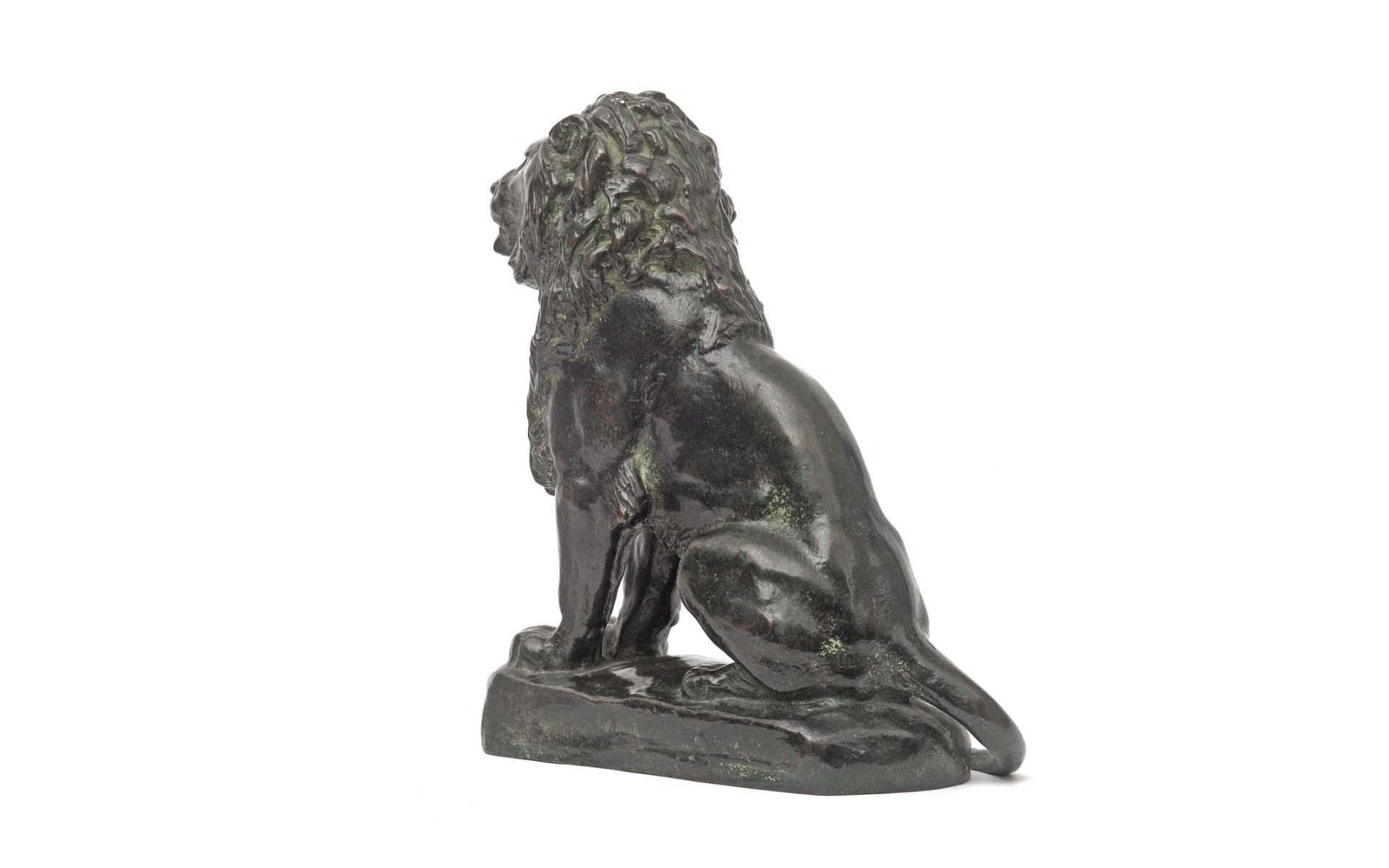 AFTER ANTOINE-LOUIS BARYE (FRENCH, 1795-1875): A VERY RARE 19TH CENTURY BRONZE 'LION ASSIS NO.4' - Bild 4 aus 6