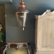 A PAIR OF VINTAGE FRENCH COPPER HALL LANTERNS