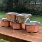 FIVE COPPER SINKS