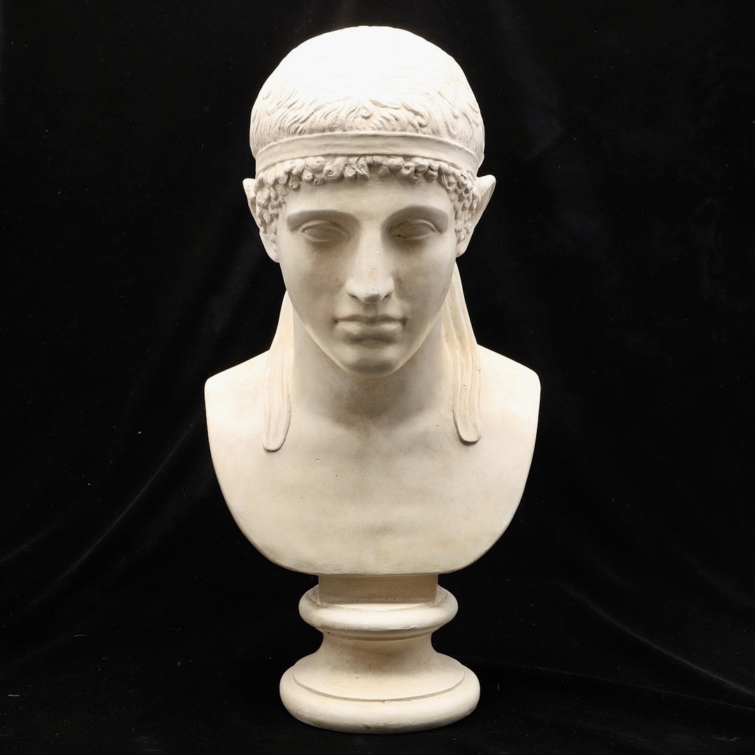 AFTER THE ANTIQUE: A PLASTER BUST OF AENEAS - Image 5 of 5