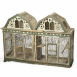 AN EARLY 20TH CENTURY FRENCH PAINTED BIRD CAGE