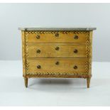 AN EARLY 19TH CENTURY SWEDISH GUSTAVIAN CHEST OF DRAWERS