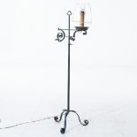 A GOTHIC STYLE IRON FLOOR STANDING LAMP