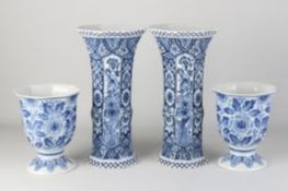 A COLLECTION OF DELFT STYLE BLUE AND WHITE VASES