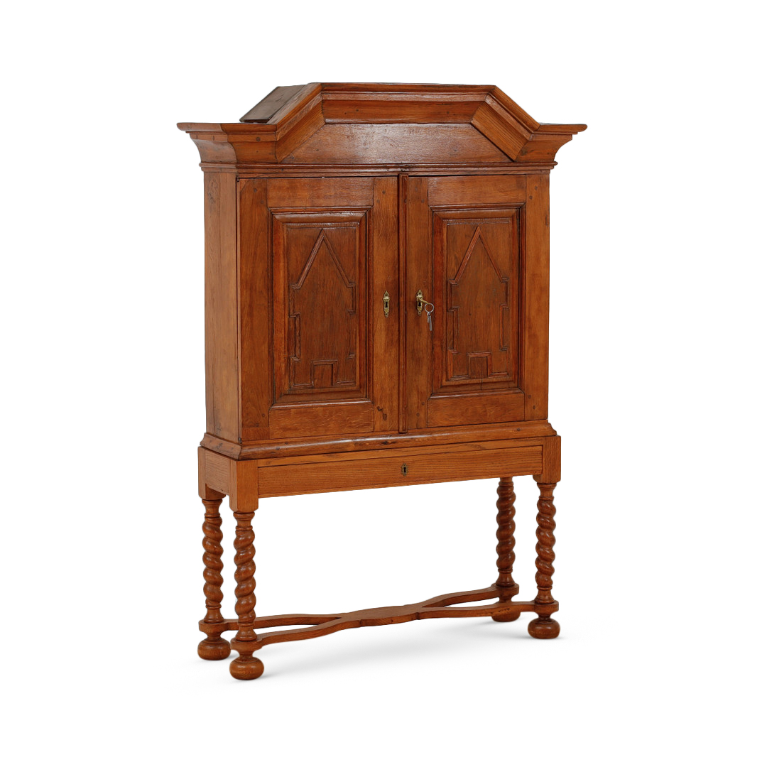 A 19TH CENTURY SPANISH BAROQUE STYLE CABINET ON STAND
