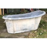 A FRENCH ZINC BATH TUB