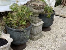 A PAIR OF FRENCH PROVINCIAL CAST IRON PLANTERS