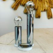A 1960'S ITALIAN GLASS AND CHROME LAMP