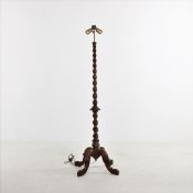 A 19TH CENTURY BIRCH FLOOR STANDING LAMP BASE