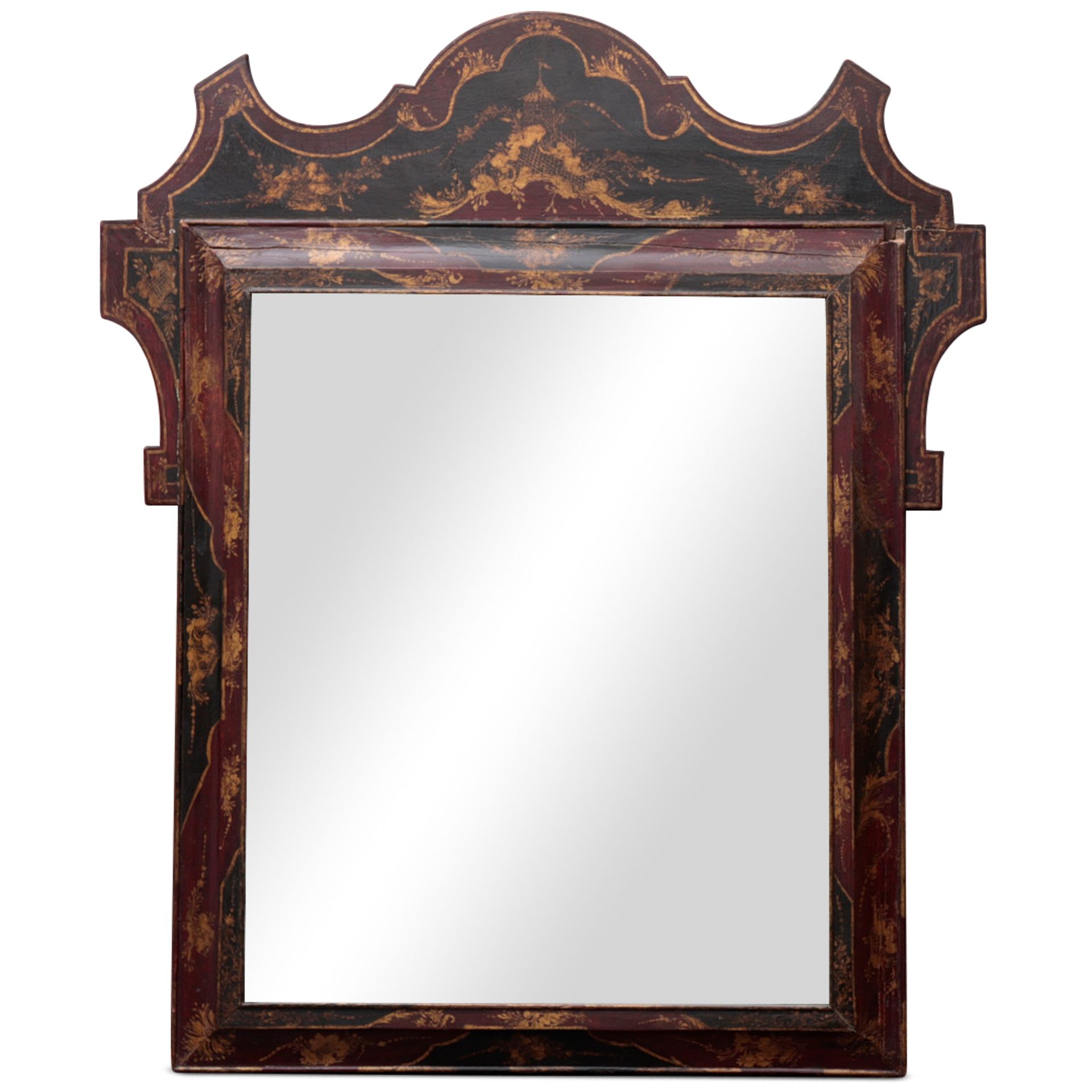 A SPANISH PAINTED WALL MIRROR