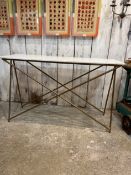 A 20TH CENTURY MARBLE TOPPED CONSOLE TABLE