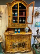 A 19TH CENTURY AUSTRO-HUNGARIAN PAINTED WOOD BOOKCASE CABINET