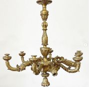 A 19TH CENTURY ITALIAN GILTWOOD CHANDELIER