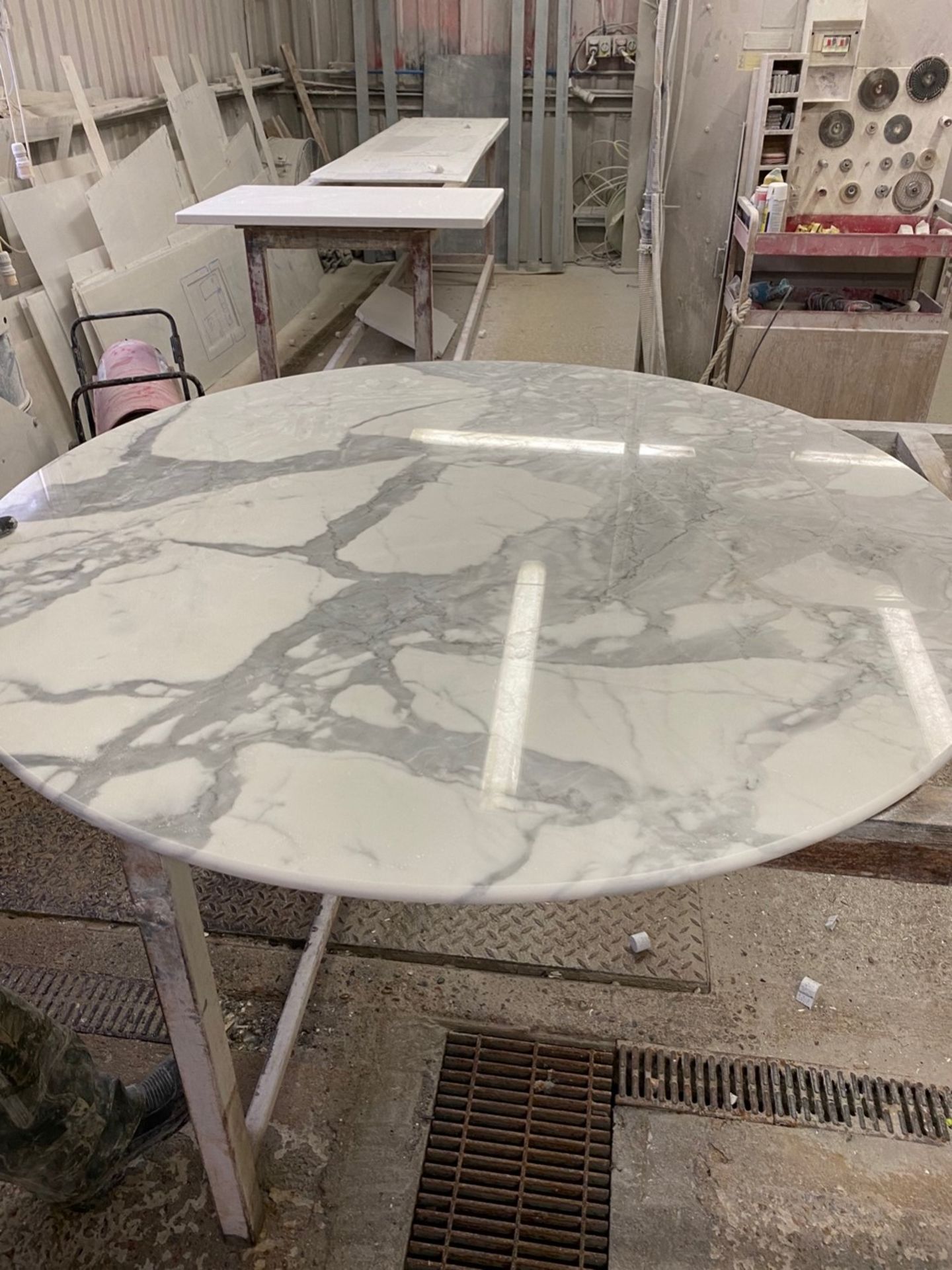 A 19TH CENTURY MARBLE TOPPED BREAKFAST TABLE - Image 2 of 2