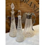 A COLLECTION OF THREE 19TH AND 20TH CENTURY FRENCH CARAFES