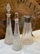 A COLLECTION OF THREE 19TH AND 20TH CENTURY FRENCH CARAFES