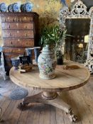 A 19TH CENTURY MARBLE TOPPED BREAKFAST TABLE