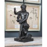 A BAROQUE STYLE BRONZE FIGURAL GROUP OF TRITON AND TERTUN