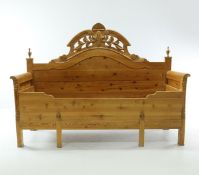 A SWEDISH CARVED PINE SETTLE